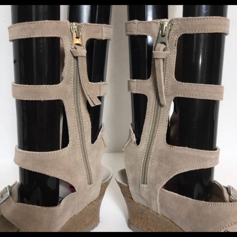 Birkenstock Papillio Taupe Suede Gladiator Sandals - Picture 6 of 16